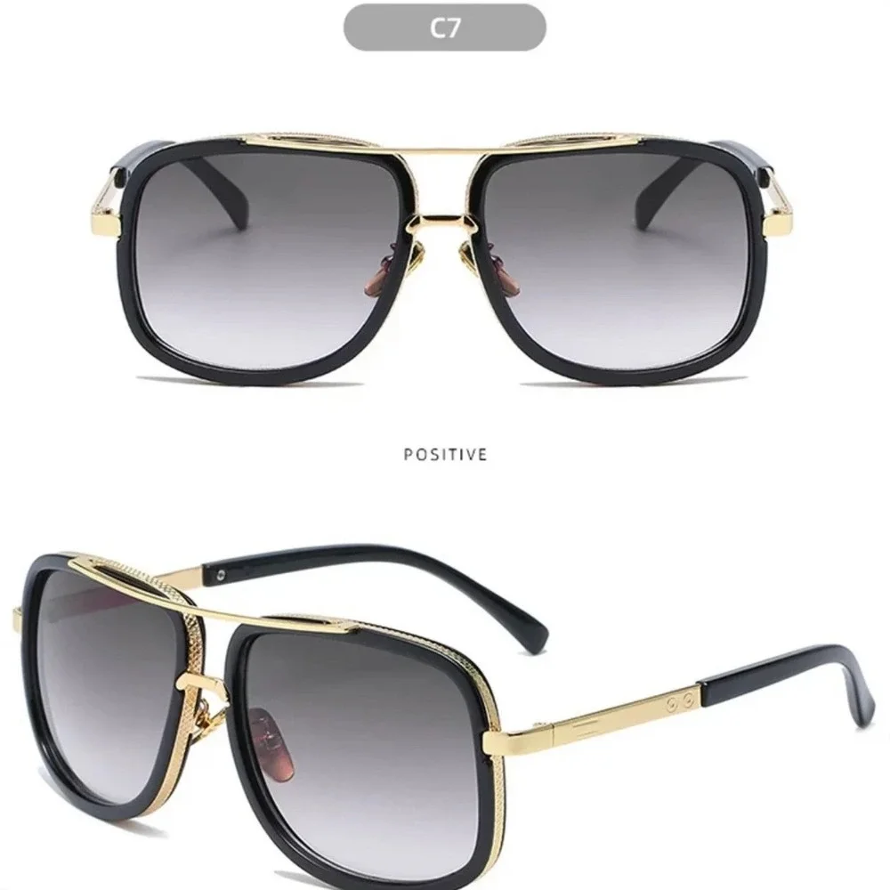 Fashion Square Sunglasses Women Retro Rivets Driving Gradient Shades UV400 Gafas